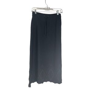 ATHLETA Black Lace Detail Drawstring Skirt Size X-Small